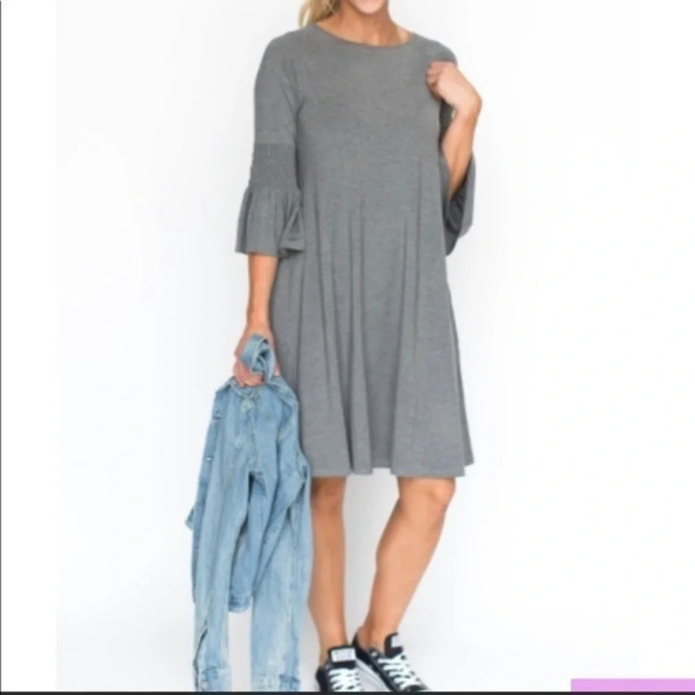 Agnes & Dora Walker Dress Gray Pocket Teacher Back‎ to School NWT Size S